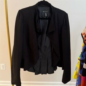 INC International Concept Black Ruffle Blazer